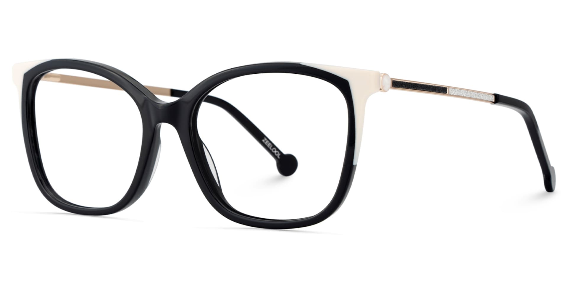 Nico Eyeglasses in Square Black White Frame | Zeelool3