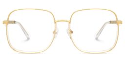 Perfecta Square Gold Clear Glasses0