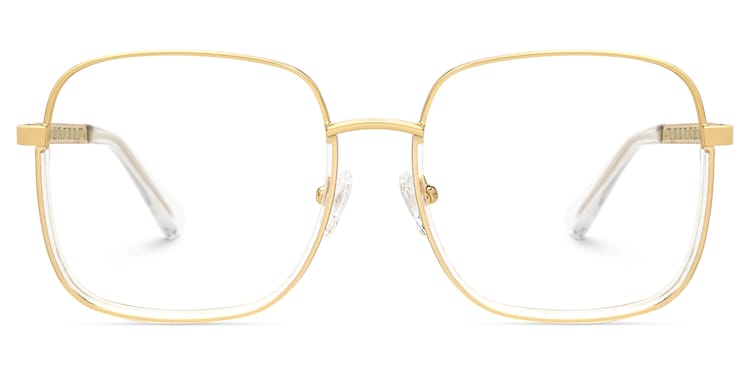 Perfecta Square Gold Crystal Glasses