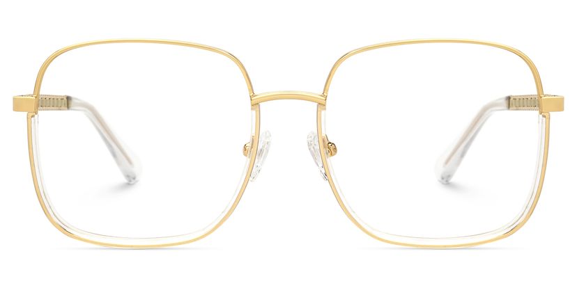 Perfecta Square Gold Clear Glasses