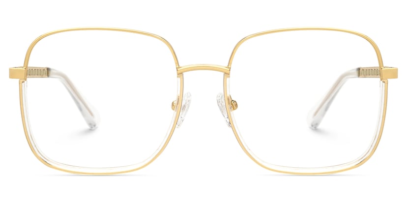 Perfecta Square Gold Crystal Glasses