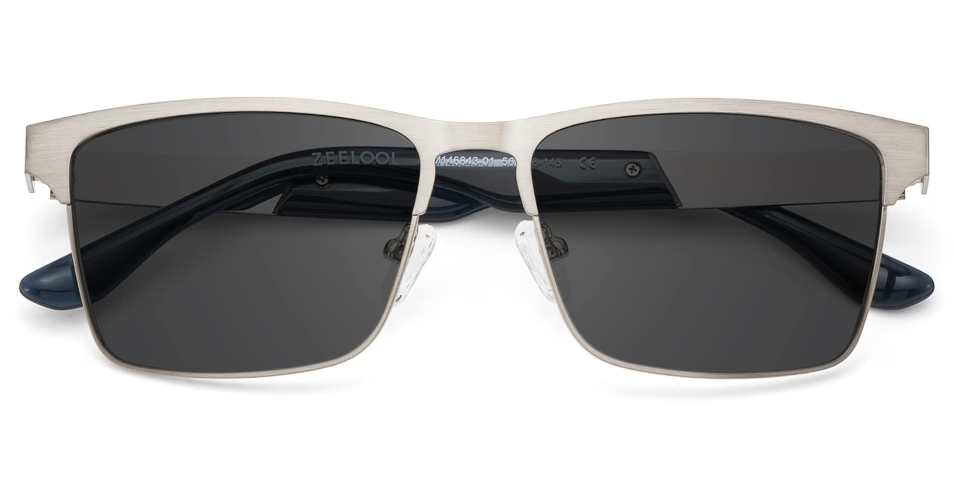 Jasper Eyeglasses in Browline Silver Frame | Zeelool1