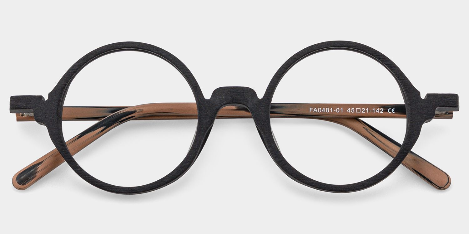 Otto Round Black Glasses Eyeglasses and Acetate Frames1