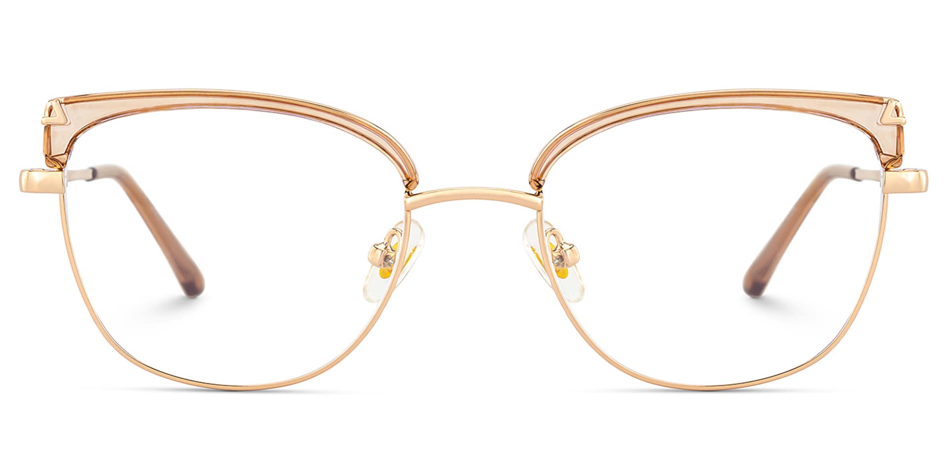 Beau Eyeglasses in Cat eye Champagne Gold Frame | Zeelool1