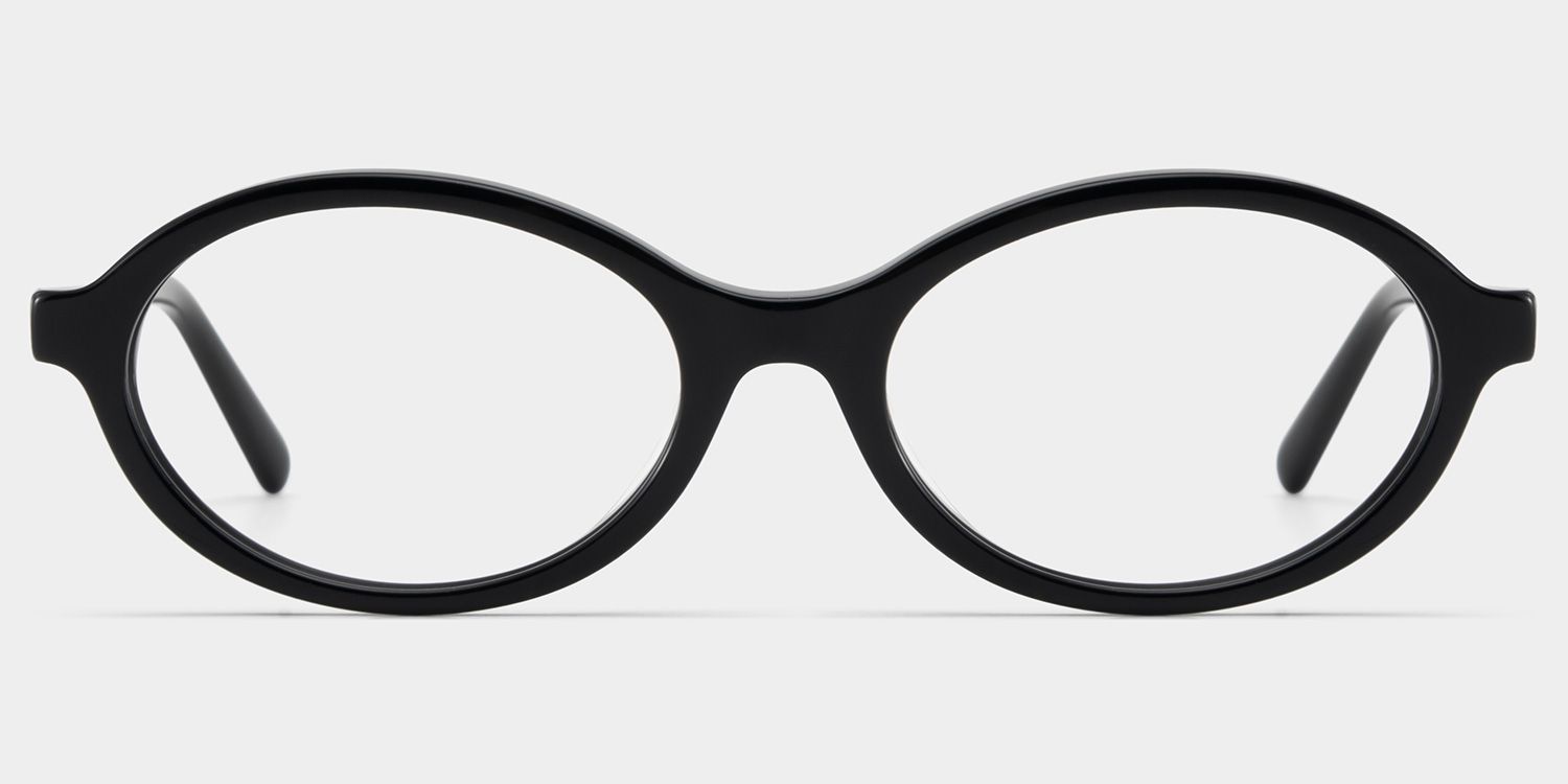 Oval Black Eyeglasses- Everly Acetate Frame Glasses3