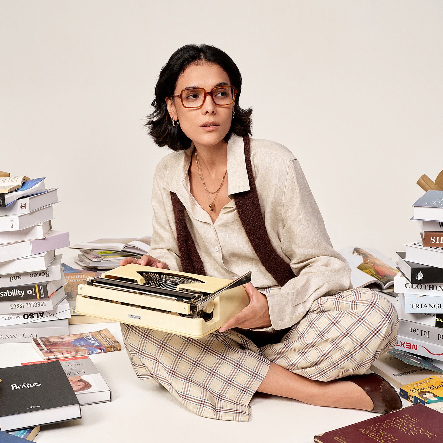 Beatrice Rectangle Yellow Frame Eyeglasses for Women| ZEELOOL10