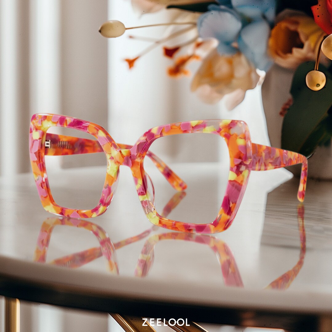 Pavia Butterfly Orange Floral Frame Glasses for Women4