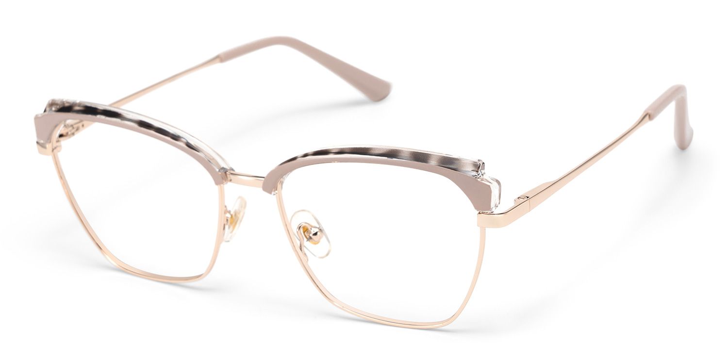 Phoebe Browline Khaki Frame Eyeglasses for Woman| ZEELOOL3
