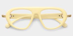 Aveline Creamy White Aviator Glasses1