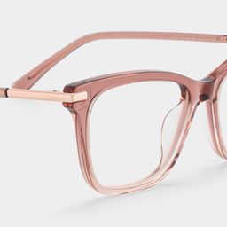Eliot Clear Pink Rectangle Glasses5