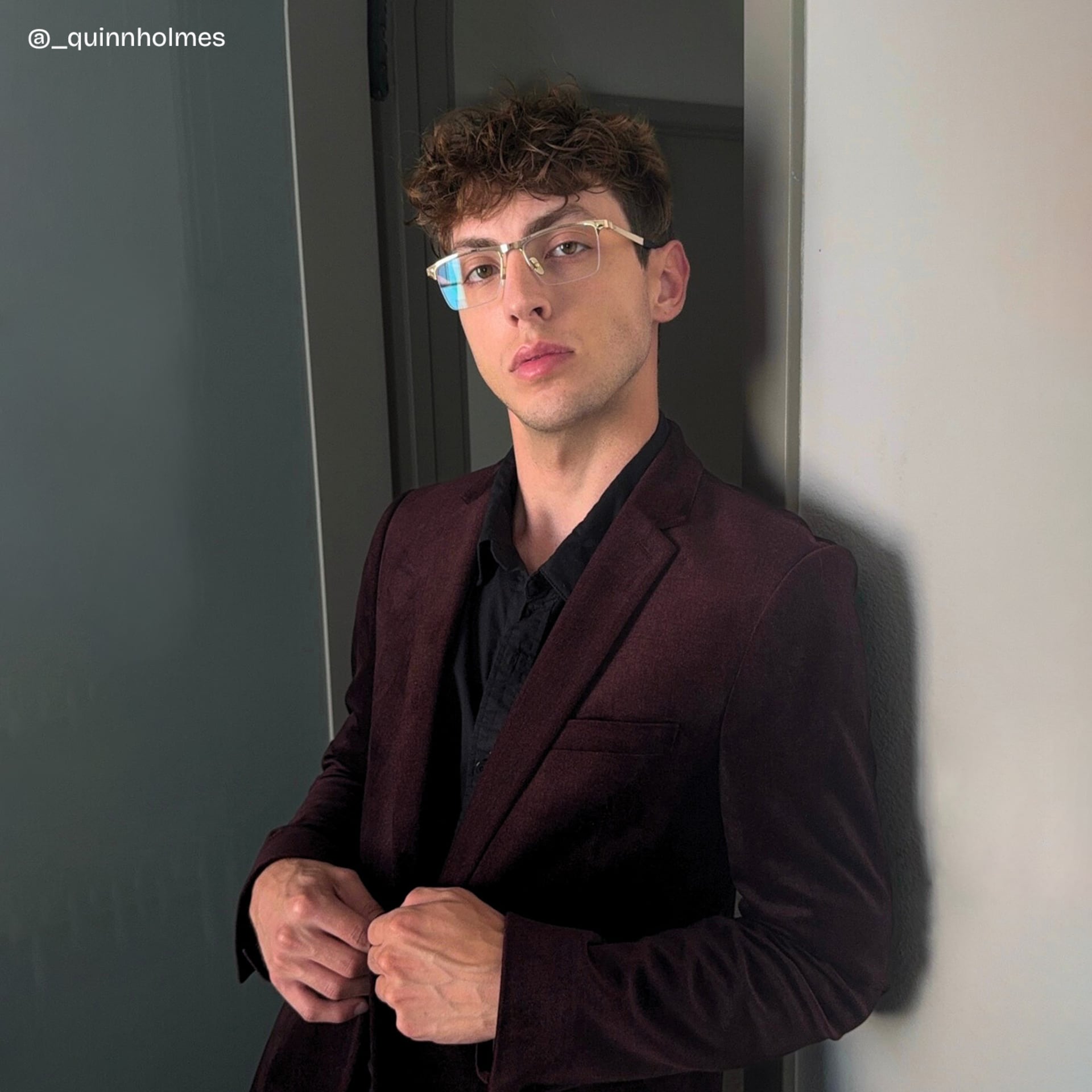 Browline Gold Eyeglasses- Brock Titanium Frame Glasses8