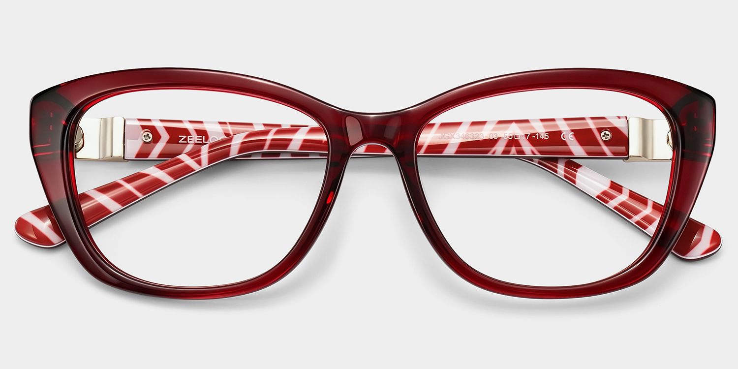 Brielle Red Cat-Eye Glasses | ZEELOOL2