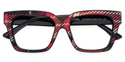 Juliane Rectangle Red Blue Glasses1