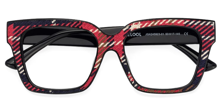 Juliane Rectangle Red Blue Glasses