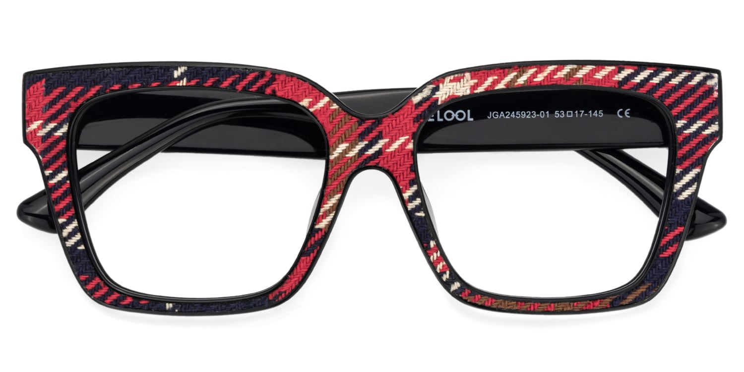 Juliane Rectangle Red Blue Glasses