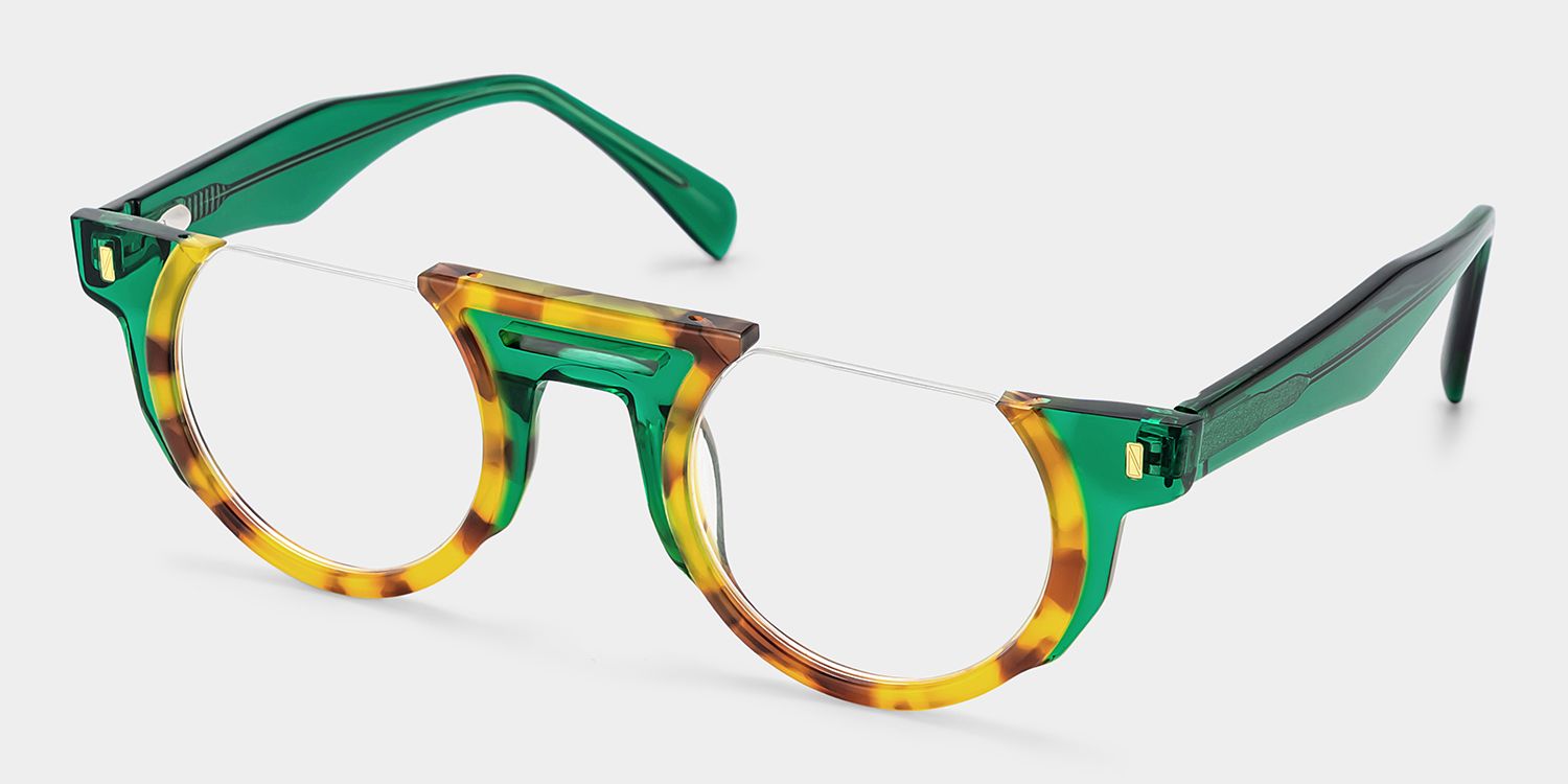 Mastin Round Tortoise Half Frame Glasses for Men | ZEELOOL3