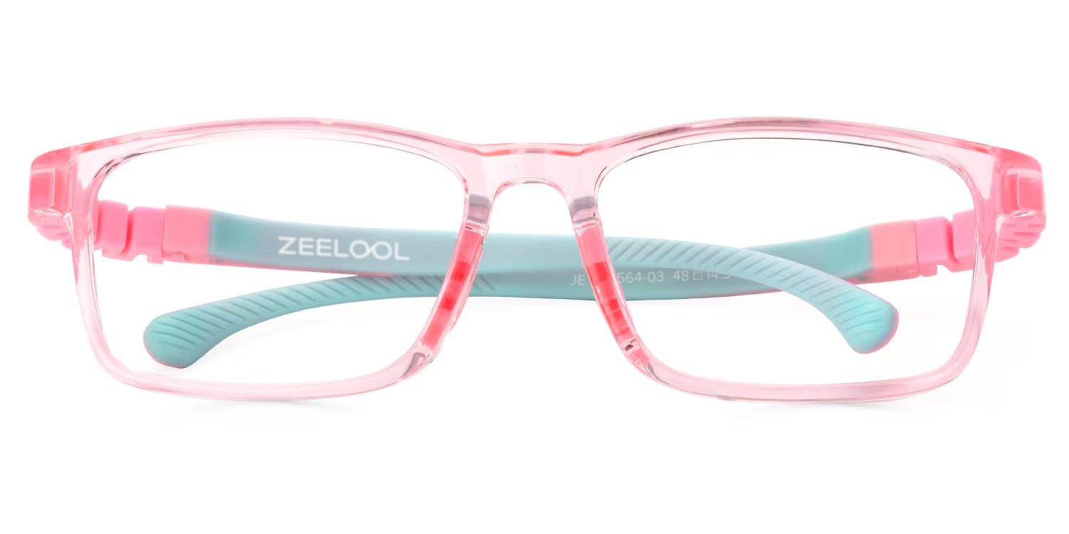 Arddin Rectangle Pink Frame Eyeglasses for Tweens1
