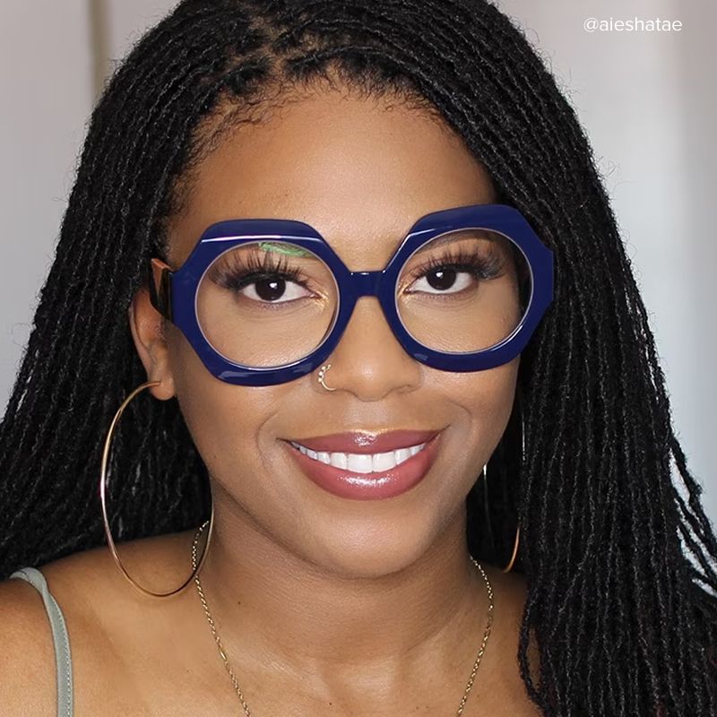 Geoffrey Geometric Dark-Blue Glasses | ZEELOOL Canada4