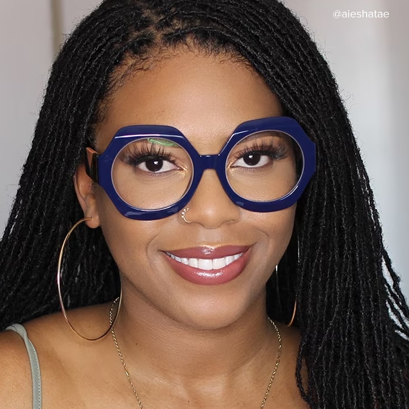 Geoffrey Geometric Dark-Blue Glasses