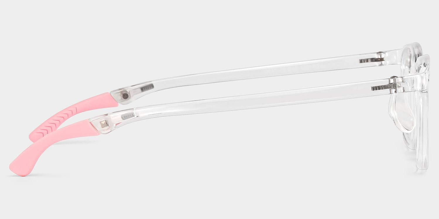 Gray Rectangle Clear Pink Frame Eyeglasses for Pre-tweens3