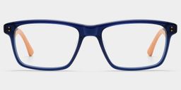 Bastian Blue Rectangle Glasses0