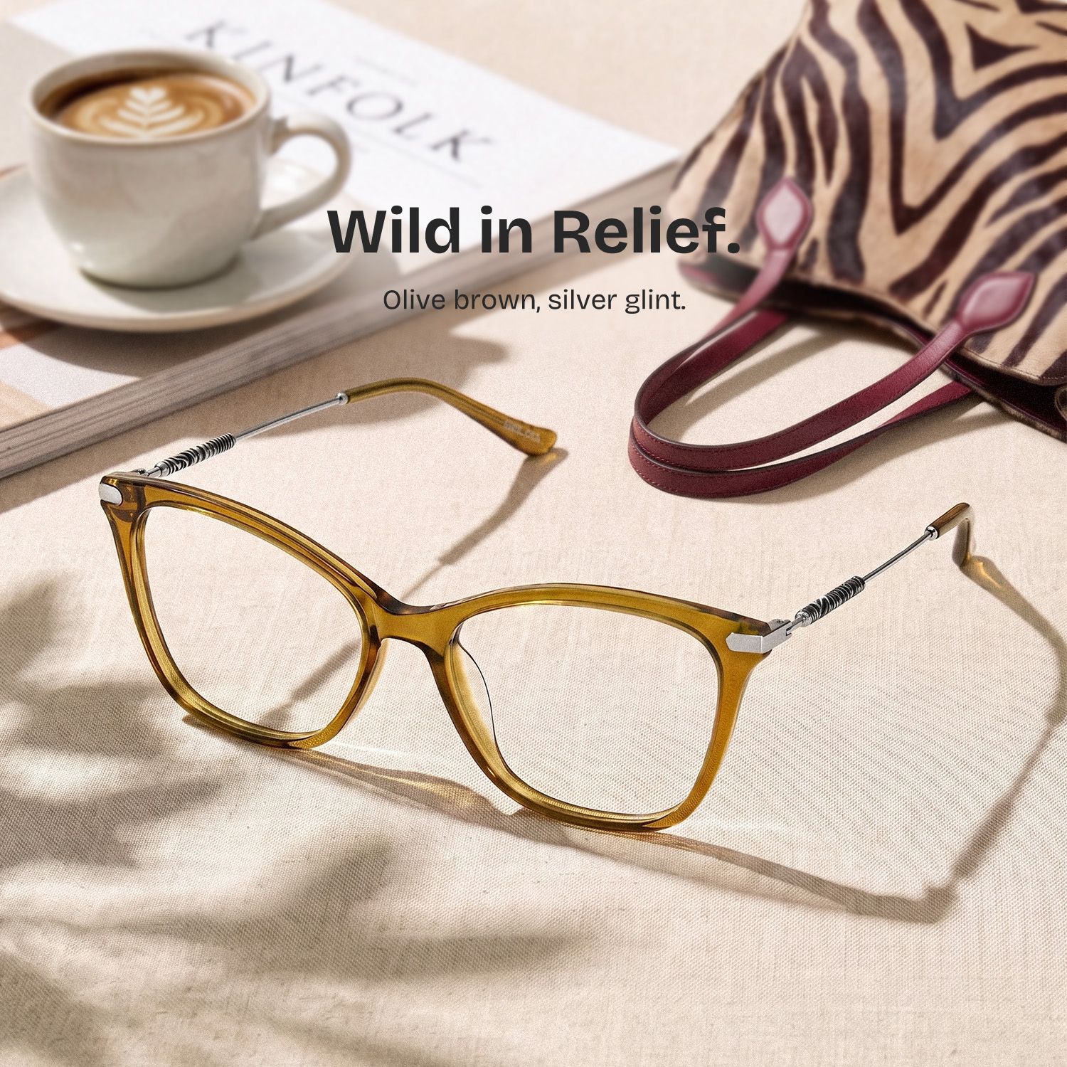Lydia Brown Cat-Eye Glasses | ZEELOOL0