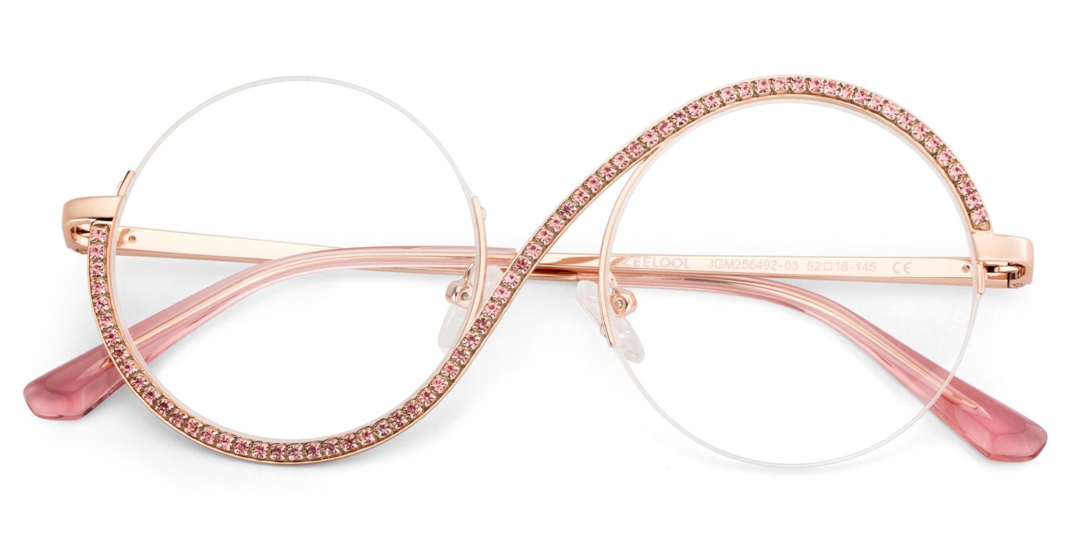 Women's Half Rim Glasses With Diamonds1