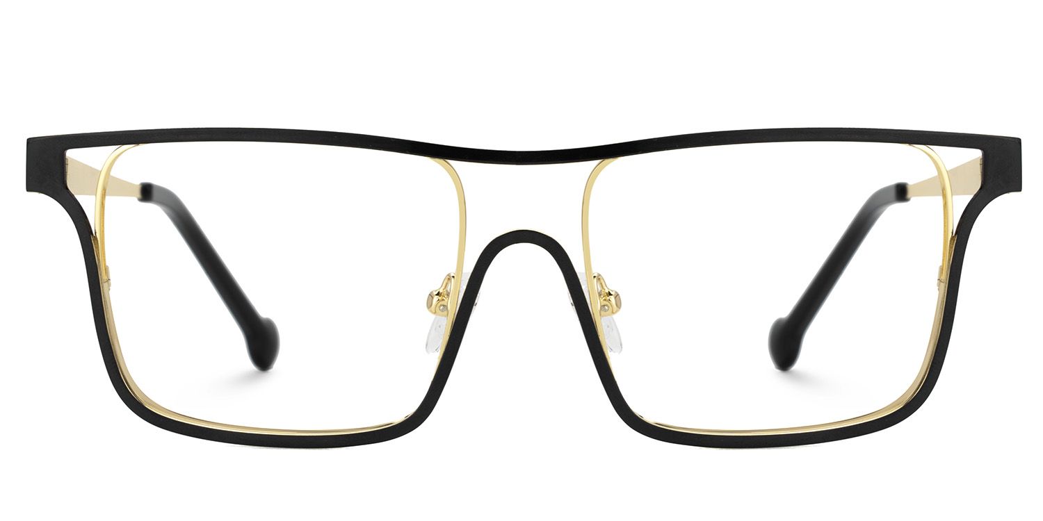 Nova Wide Women's Black and Gold Glasses | Zeelool0