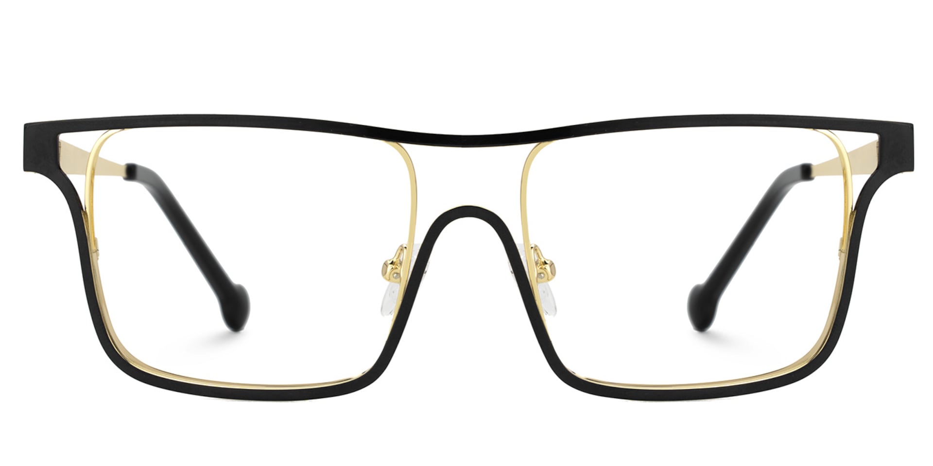 Nova Wide Women's Black and Gold Glasses | Zeelool0