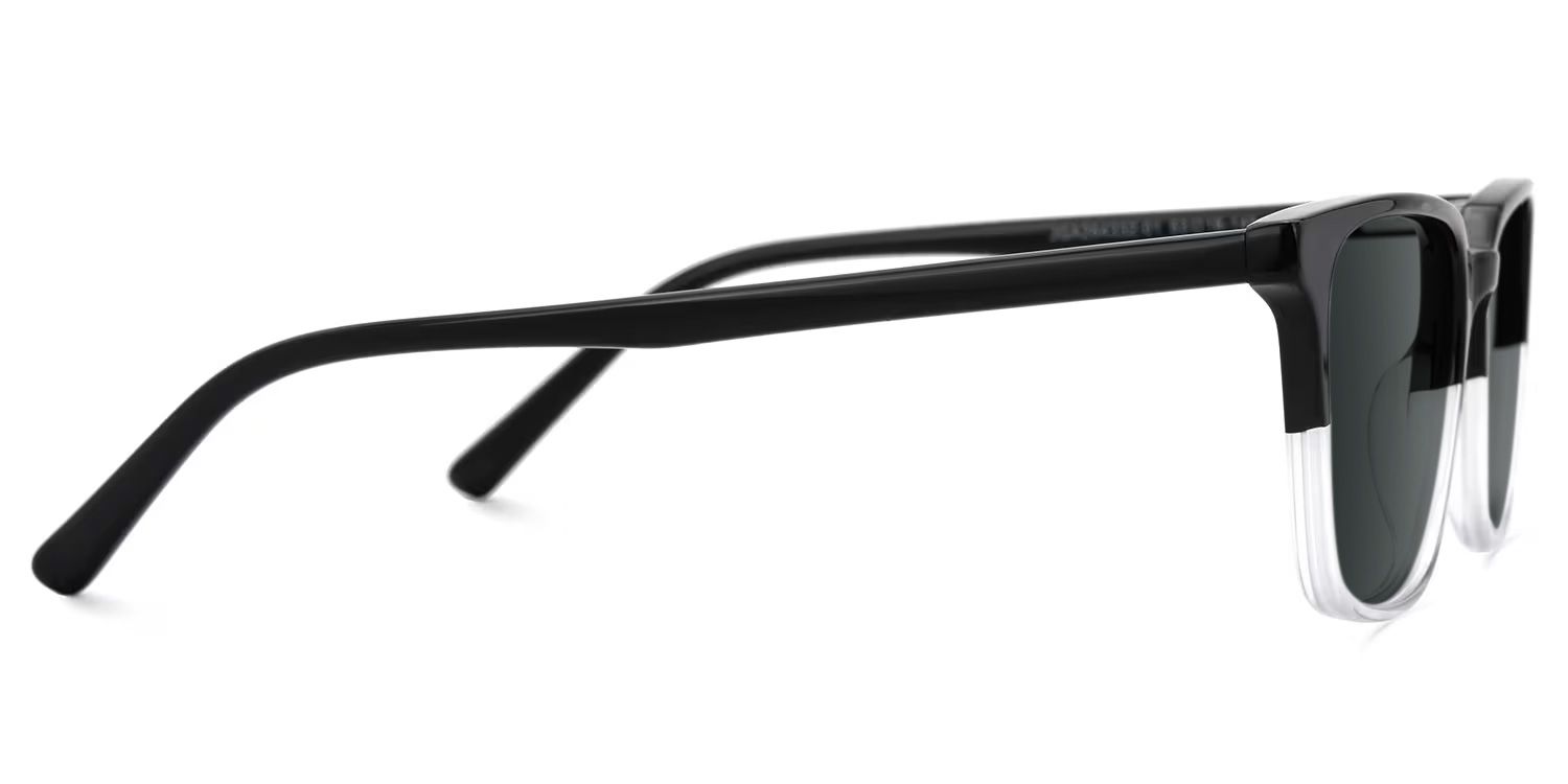 Barnhill Acetate Square Black-Clear Frame Sunglasses | Zeelool2