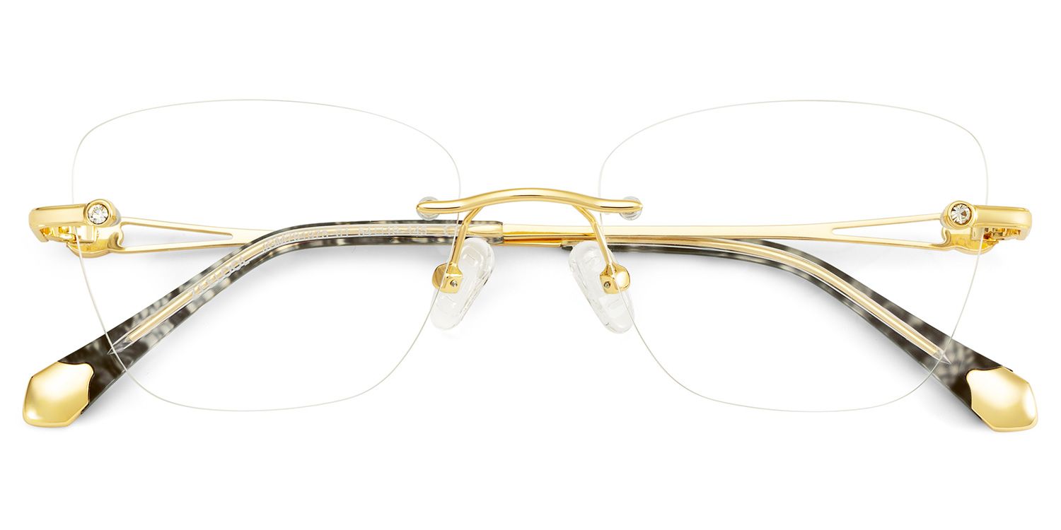 Rectangle Gold Eyeglasses- Seth Metal Frame Glasses4