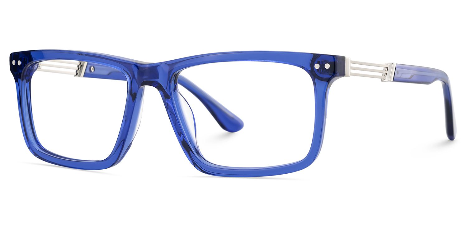 Emerson Eyeglasses in Rectangle Blue Frame | Zeelool3