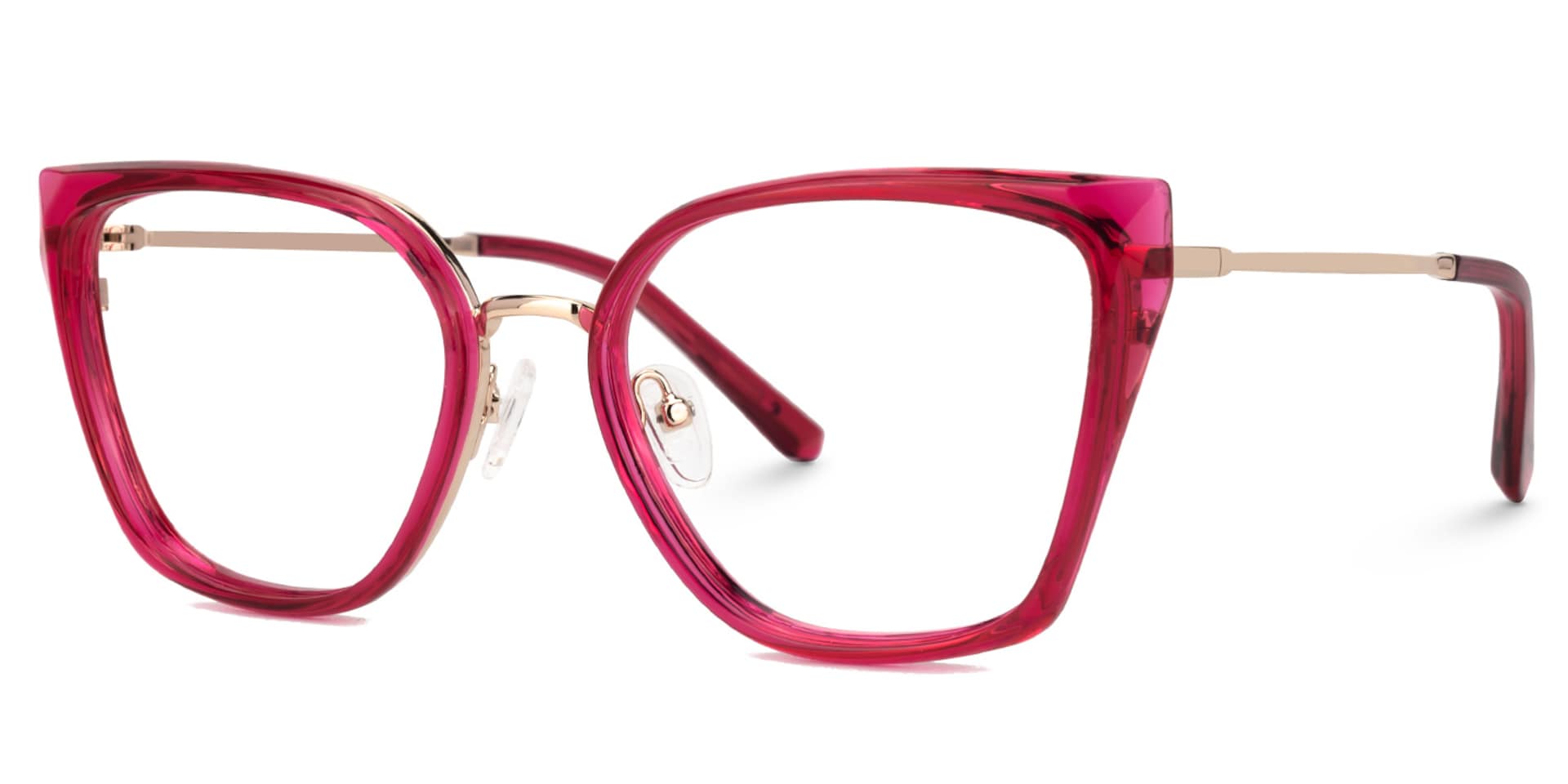 Martine Square Bright-Pink Eyeglasses and Thin Frames1