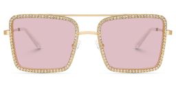 Diva Square Gold Sunglasses0