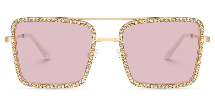 Diva Gold Square Sunglasses