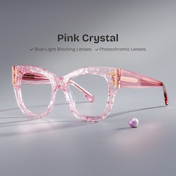 Minfia Square Pink Glasses0