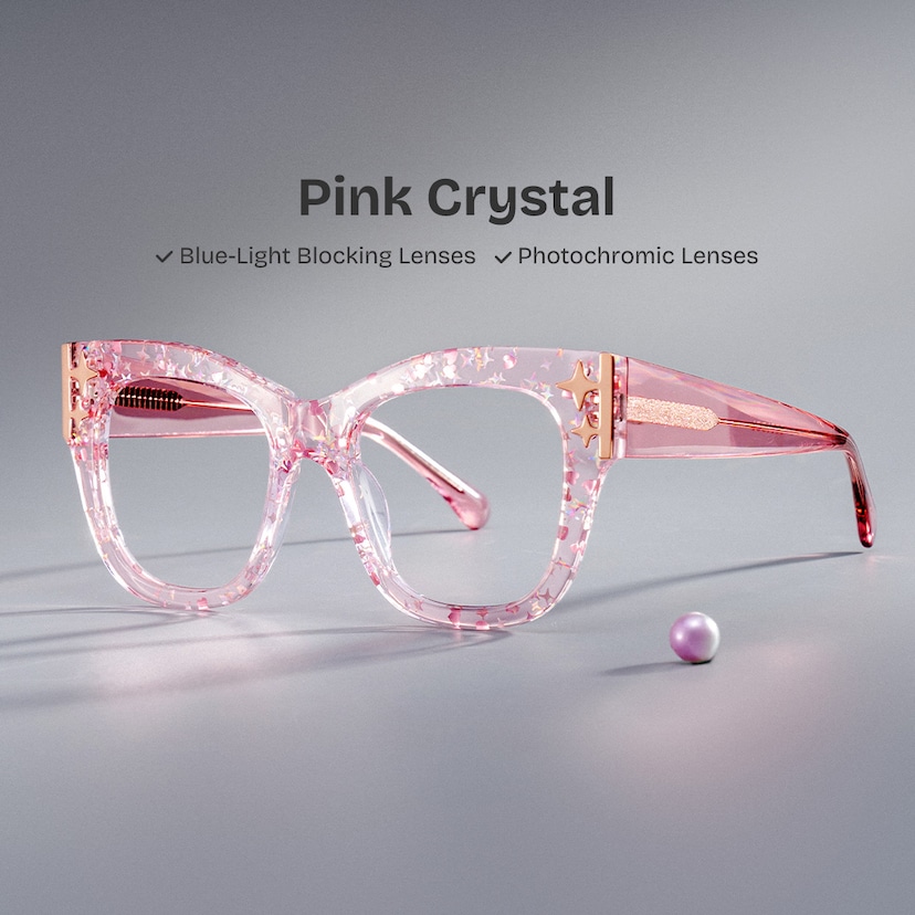 Minfia Square Pink Glasses