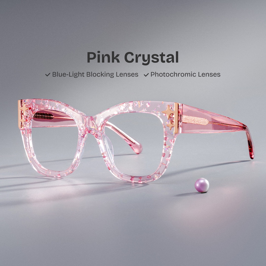 Minfia Square Pink Glasses