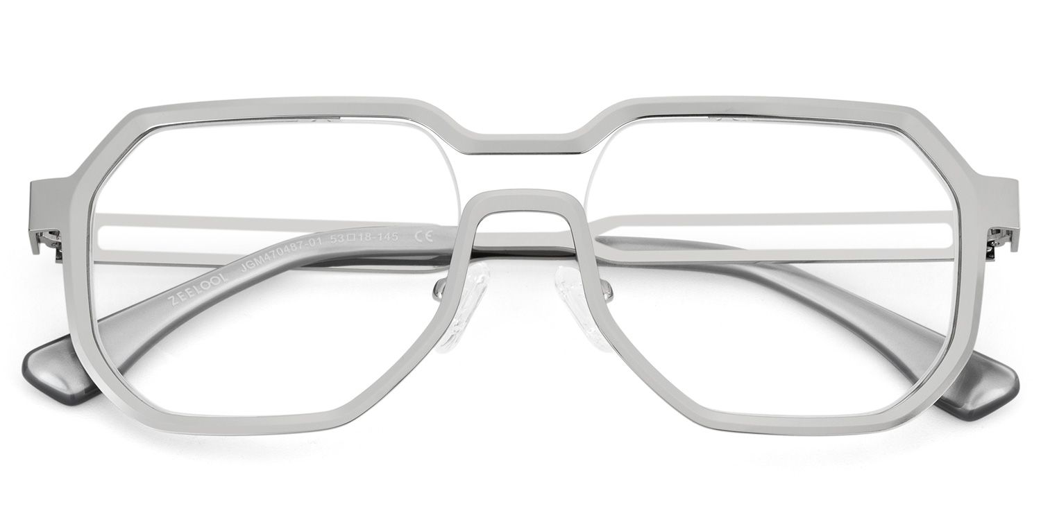 Men's Geometric Glasses in Silver Color3