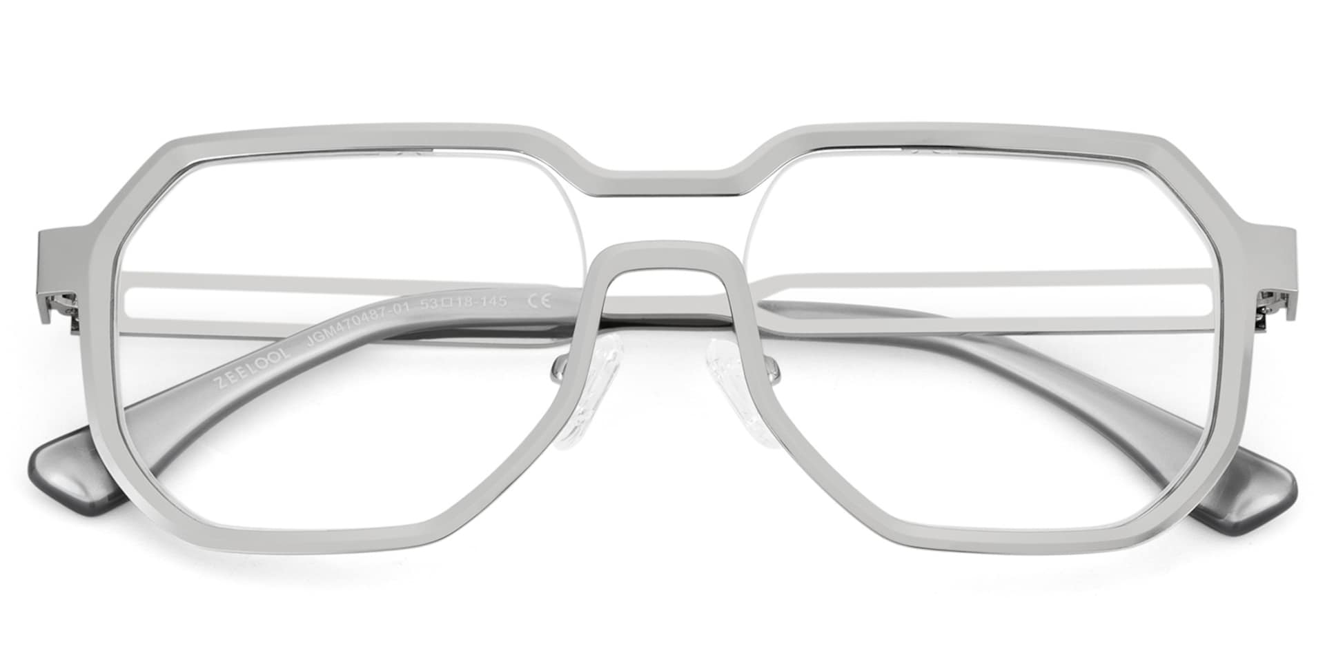 Men's Geometric Glasses in Silver Color3