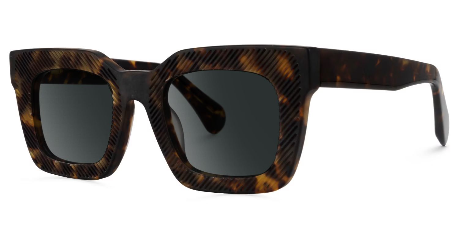 Keisa Tortoise Rectangle Polarized Sunglasses for Driving | ZEELOOL1
