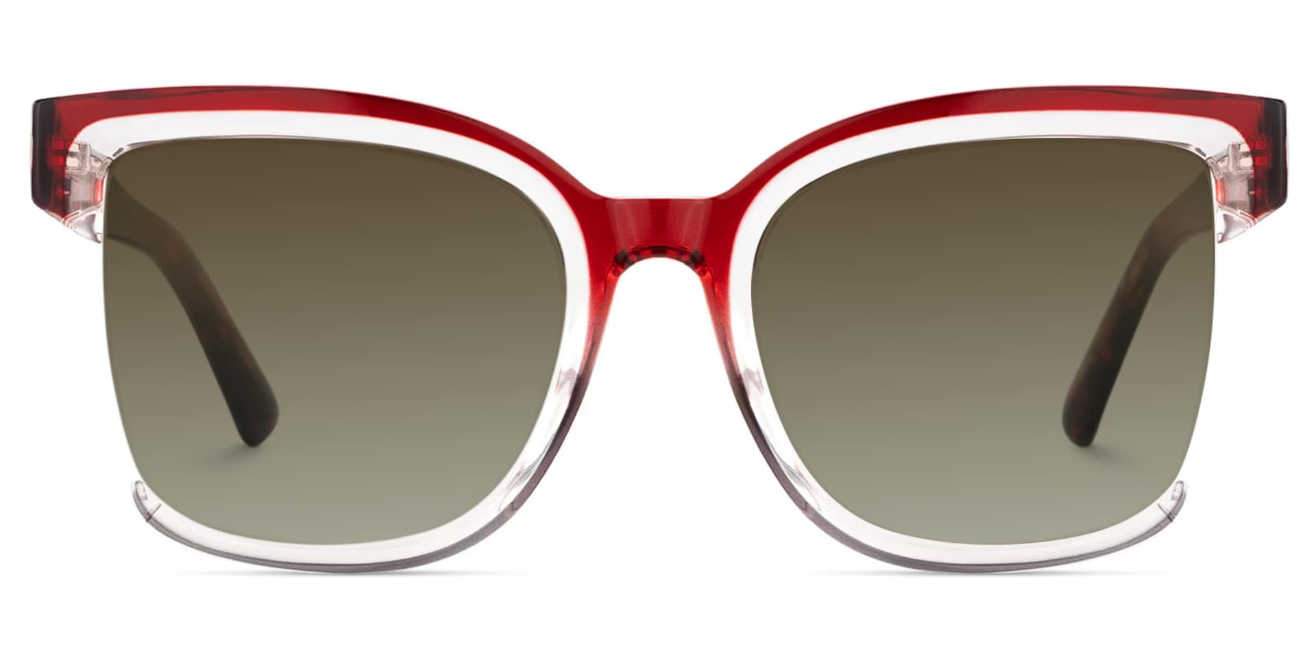 Square Cadogan Red- Gray Frame Glasses | Zeelool0