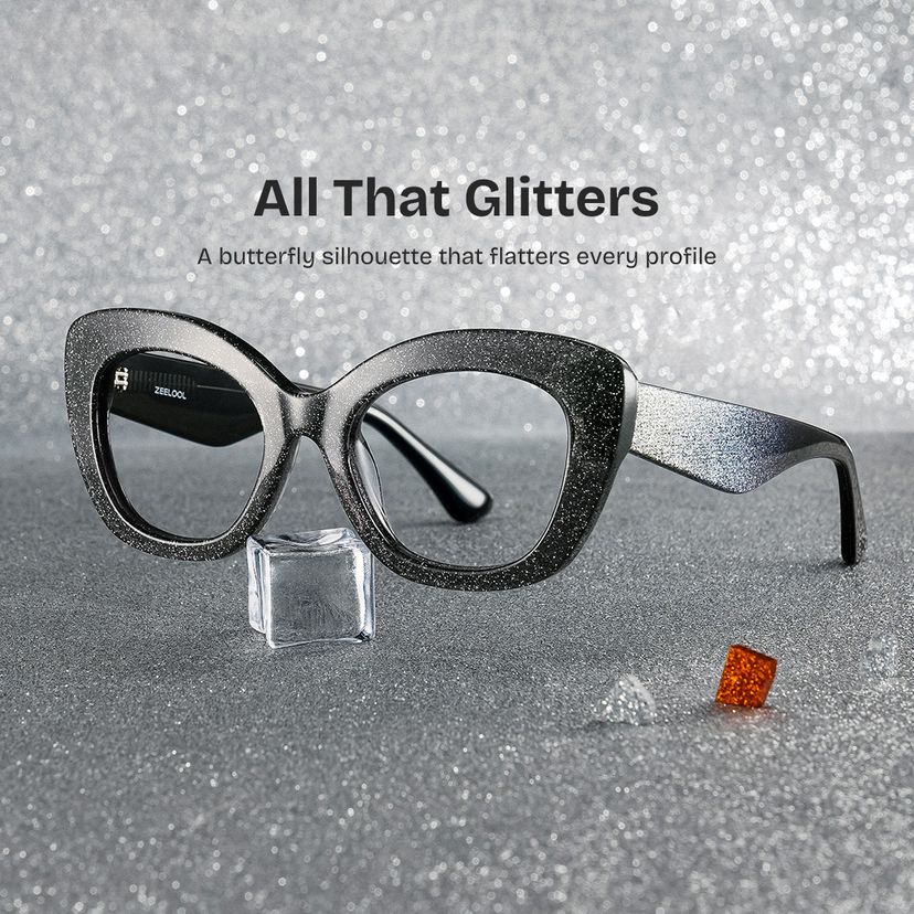 Mireille Butterfly Black Glasses