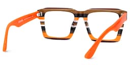 Kenish Square Orange Brown Glasses5