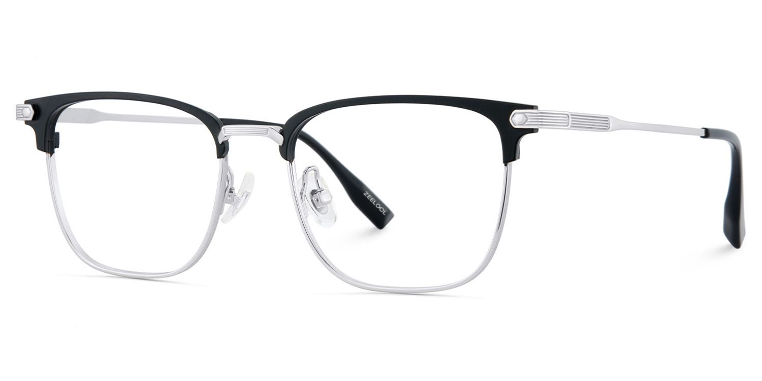 Men's Titanium Eyeglass Frames with Browline Shape3