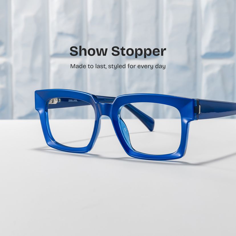 Amadeo Blue Rectangle Glasses