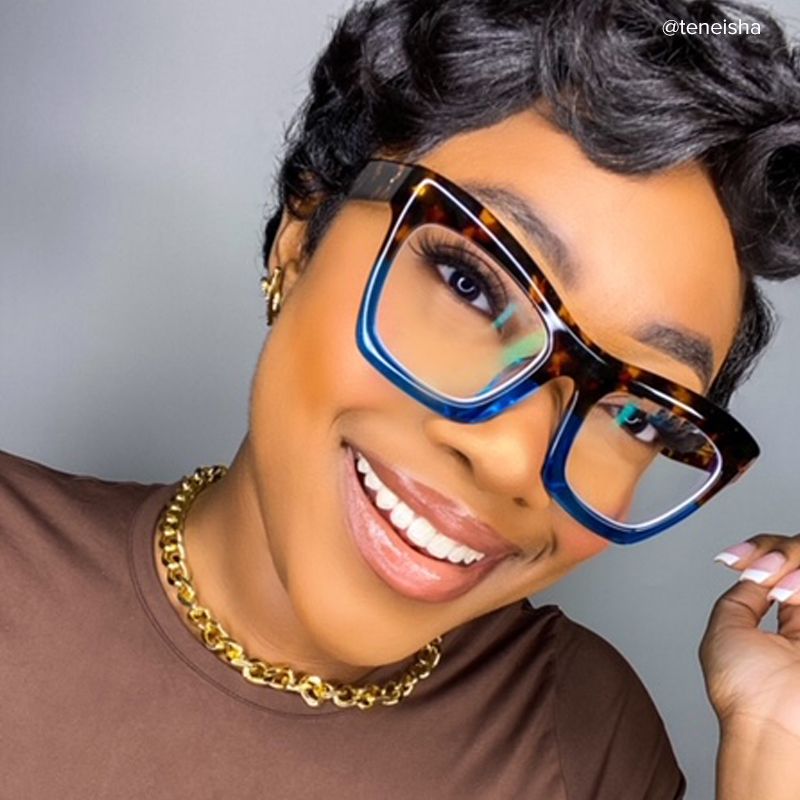 Benitez Square Blue-Tortoise Frame Glasses | Zeelool9