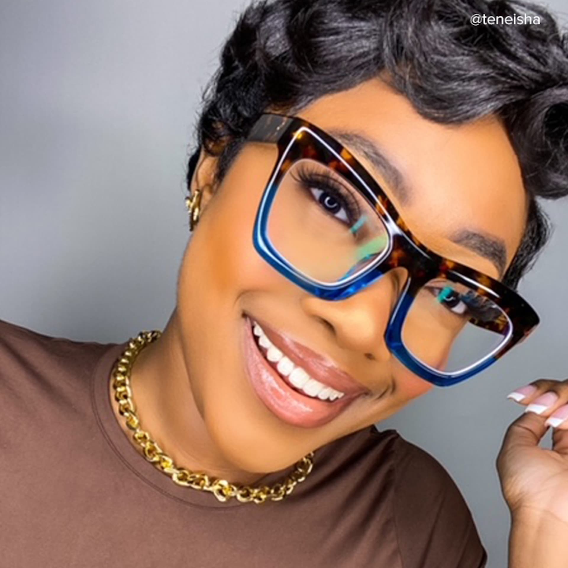 Benitez Square Blue-Tortoise Frame Glasses | Zeelool8