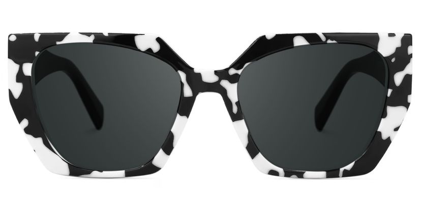 Sileidy Black-White Rectangle Sunglasses