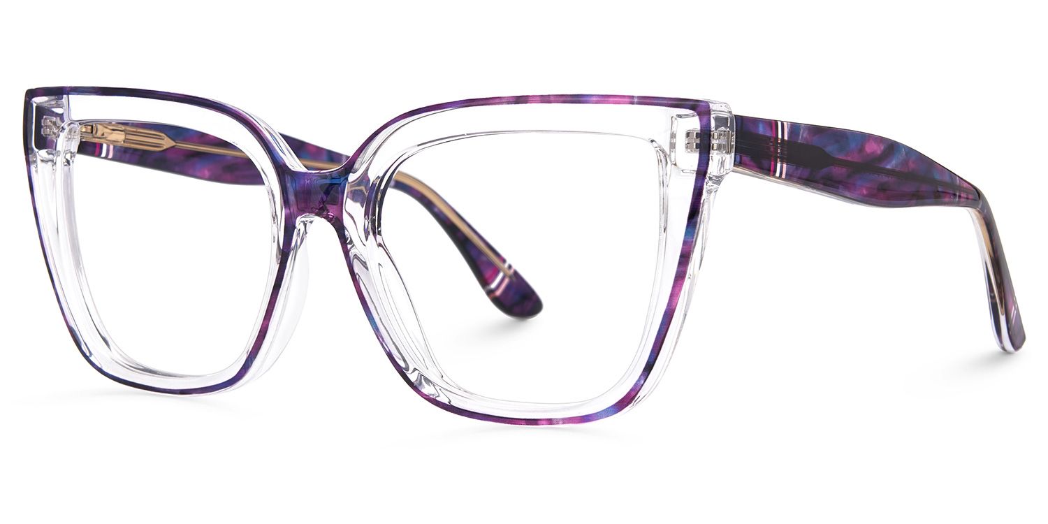 Mirta Purple Square Frame Glasses Online | Zeelool Optical1